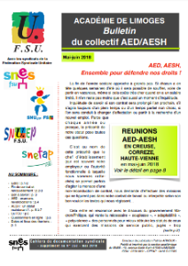 Bulletin du collectif AED/AESH FSU académique - Mai Juin 2018